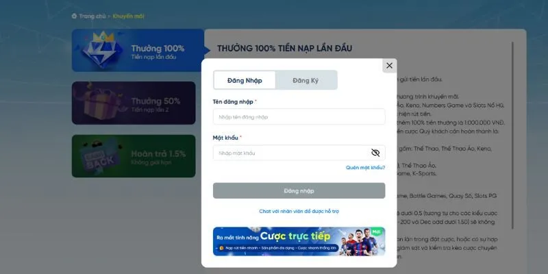 Cách thức để tham gia nhận khuyến mãi 8LIVE